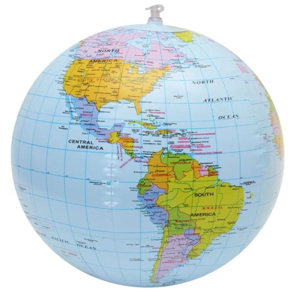 38Cm Inflatable Globe World Earth Ocean Map Ball Geography Learning Beach Ball - Image 3