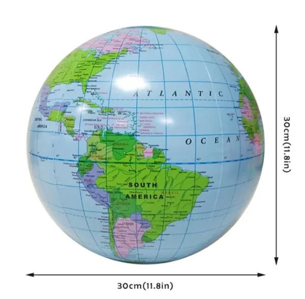 38Cm Inflatable Globe World Earth Ocean Map Ball Geography Learning Beach Ball - Image 5