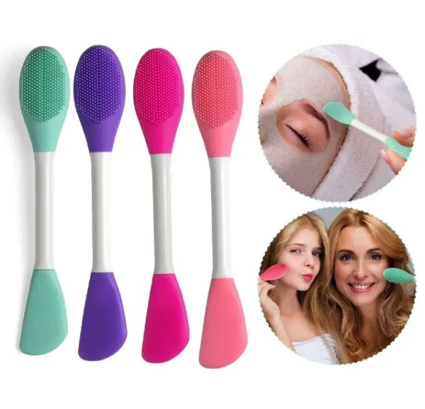 Double Ended Silicone Face Mask Brush, Facial Cleansing Brush, Premium Soft Facial Masks Other Skin Care Applicator Tool for Cream, Body Lotion, Moisturizer